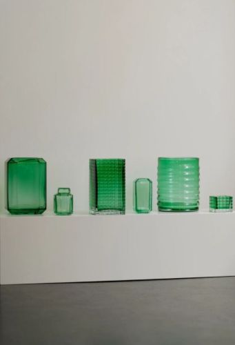 Louise Roe Jewel Vase Glass H: 26 cm - Green