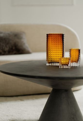 UDGÅR med lager Louise Roe City Light 3 Lysestage H: 13,5 cm - Amber