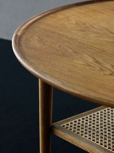 Haslev Athene Sofabord 02 Ø: 90 cm - Naturolieret Eg