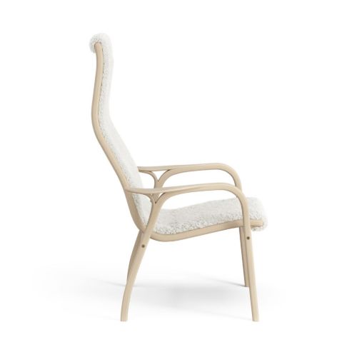 Swedese Lamini Børnestol SH: 32 cm - Lakeret Bøg/Fåreskind Hvid