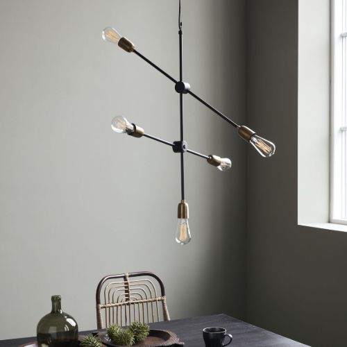 House Doctor Molecular Lampe 78 x 68 cm - Sort/Messing