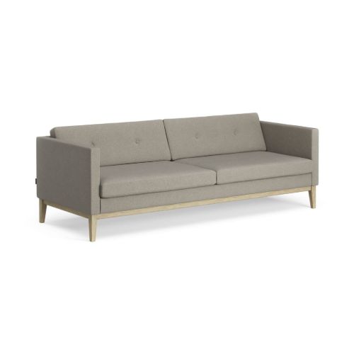 Swedese Madison 3 pers. Sofa med Knapper B: 210 cm - Lakeret Eg/Main Line Flax 02