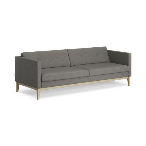 Swedese Madison 3 pers. Sofa med Knapper B: 210 cm - Lakeret Eg/Main Line Flax 26