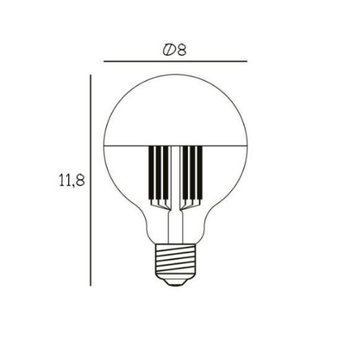 Design By Us Arbitrary Bulb Ø80 Crown E27 3,5W LED Dimmable H: 11,8 cm - Silver