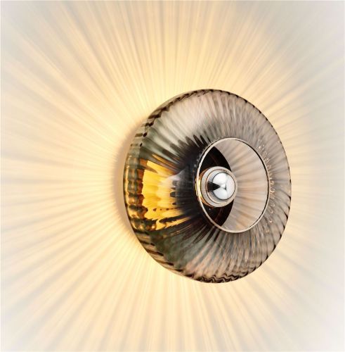 Design By Us New Wave Optic Wall XL Ø: 38 cm - Smoke/Black