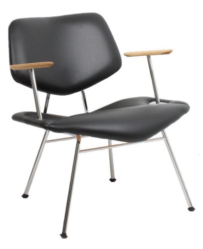 Vermund Larsen VL135 Cosy Loungestol m. armlæn SH: 40 cm - Sierra Sort/Krom