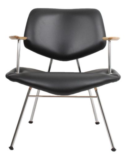 Vermund Larsen VL135 Cosy Loungestol m. armlæn SH: 40 cm - Sierra Sort/Krom