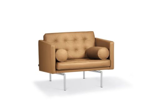 DUX Ritzy Lænestol SH: 42 cm - Chrome/Naturale Camel