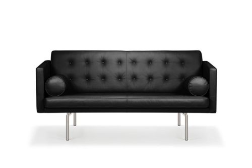 DUX Ritzy 2 Pers. Sofa L: 180 cm - Chrome/Naturale Schwartz