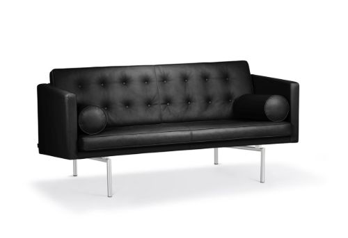 DUX Ritzy 2 Pers. Sofa L: 180 cm - Chrome/Naturale Schwartz
