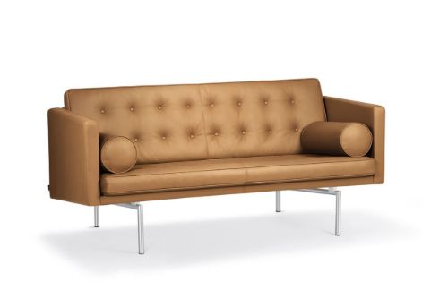 DUX Ritzy 2 Pers. Sofa L: 180 cm - Chrome/Naturale Camel