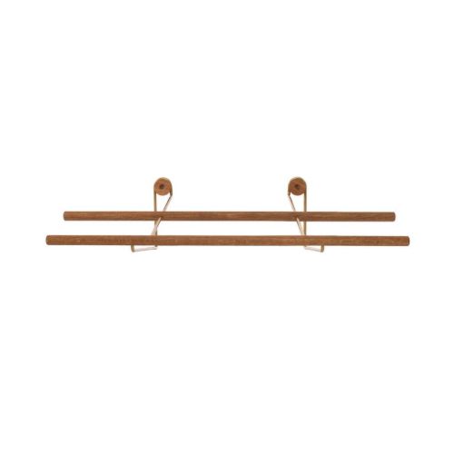 We Do Wood Shoe Rack Small L: 60 cm - Oak/Brass