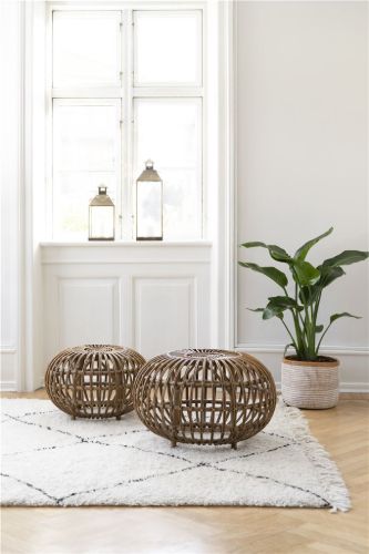 Sika-Design Ottoman Ø: 65 cm - Polished Antique