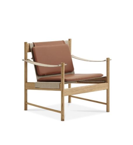 Brdr. Krüger HB Lounge Chair SH: 56,6 cm - Olieret Eg/Cognac Læder