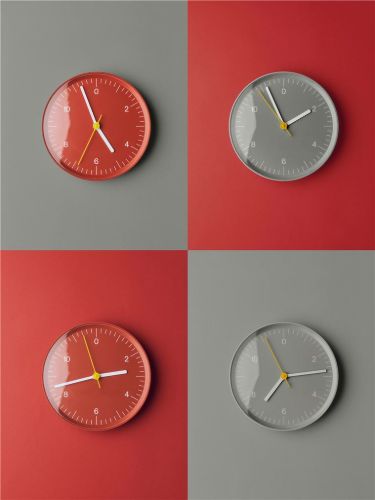 HAY Wall Clock Ø: 26,5 cm - Recycled Aluminium/Red