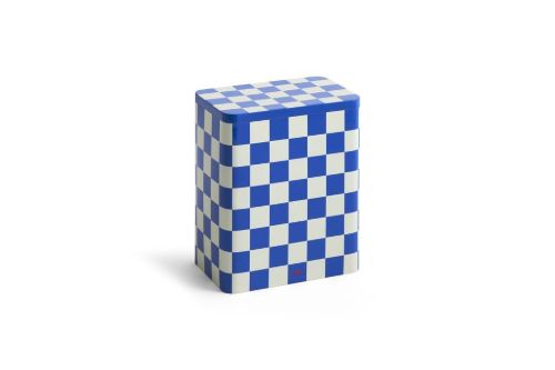 HAY Tin Container Large 20x17x11,1 cm - Blue and Off-White