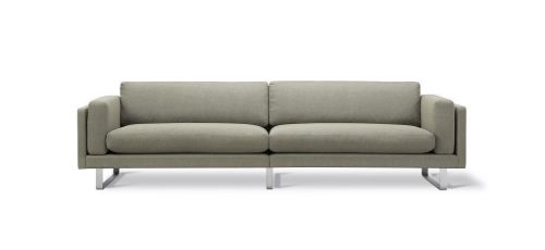 Erik Jørgensen EJ 280 4 Pers. Sofa 120 L: 280 cm - Njord Lys Grøn/Børstet Krom