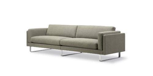 Erik Jørgensen EJ 280 4 Pers. Sofa 120 L: 280 cm - Njord Lys Grøn/Børstet Krom