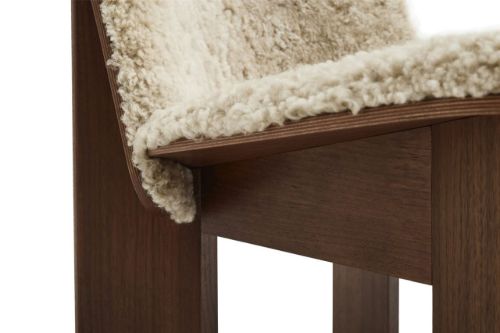 HAY Chisel Lounge Chair Polstret  - Lacquered Walnut/Sheepskin Mohawi 21