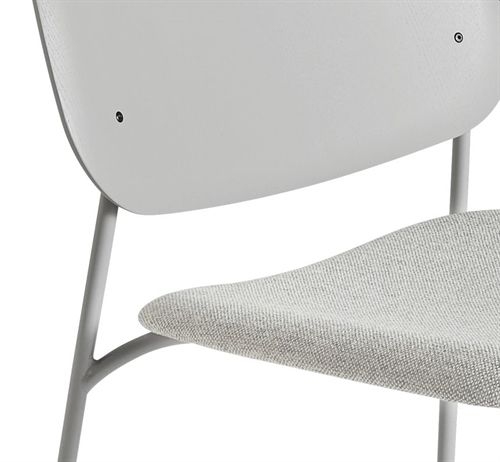 HAY Soft Edge 100 Lounge Seat Upholstery  - Soft Grey Powder Coated Steel Soft Grey Stained/Hallingdal 116