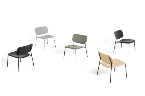 HAY Soft Edge 10 Lounge Chair SH: 40 cm - Black/Black Powder Coated Steel