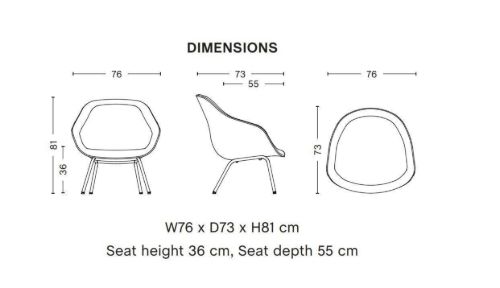 HAY AAL87 Chair SH: 36 cm - Black Powder Coated Steel / Sense Black Leather