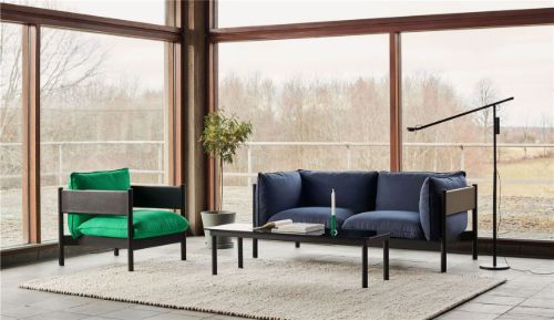 HAY Arbour Club Armchair SH: 40 cm - Vidar 932 / Bottle Green Water-Based Lacquered Solid Beech