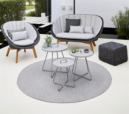 Cane-line Outdoor On-The-Move Sidebord Stor Ø: 52 cm - Light Grey