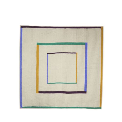 Hübsch Twist Bedspread Square 260x260 cm - Sand/Multicolour