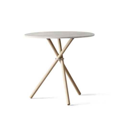 Eberhart Furniture Aldric Café Table Ø: 80 cm - Light Concrete/Light Oak