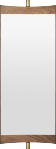 GUBI Vanity Wall Mirror 1 28x73,8 cm - American Oiled Walnut/Brass