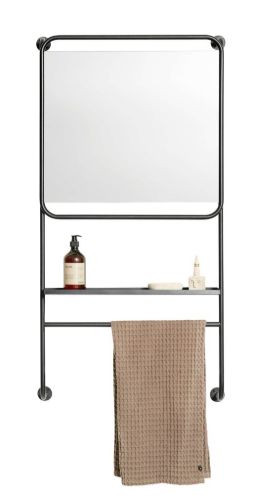 Muubs Spejl med hylde Copenhagen H: 120 cm - Sort