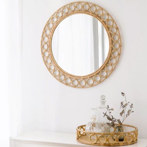 Sika-Design Mira Spejl Ø: 70 cm - Natur