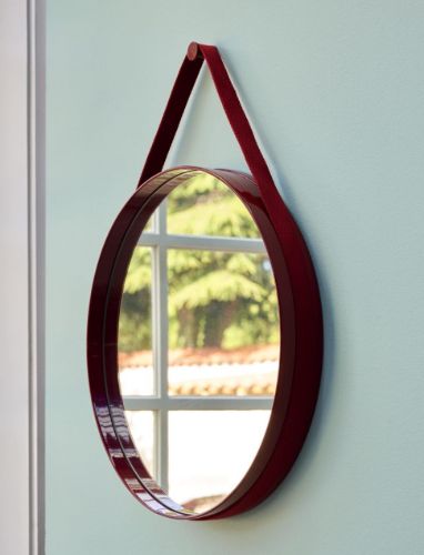 HAY Strap Mirror No. 2 Ø: 70 cm - Red