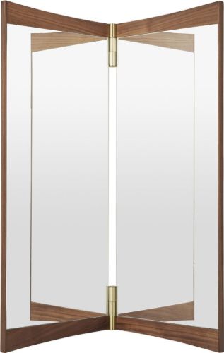 GUBI Vanity Wall Mirror 2 58,2x69 cm - American Oiled Walnut/Brass