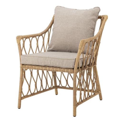 Bloomingville Belluce Loungestol m. Taburet H: 82 cm - Natur Flettet Polyrattan