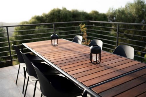 HOUE Falk Outdoor Dining Chair H: 83 cm - Black Aluminium/Black