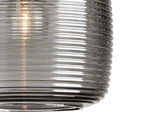 Design By Us New Wave Stripe Pendant Ø: 21 cm - Smoke/Black