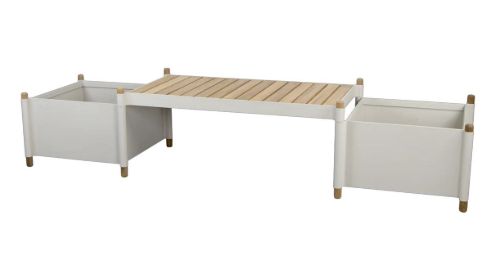 Cane-line Outdoor Sticks Bænk inkl. 2 plantekasser B: 215 cm - Teak/Sand 