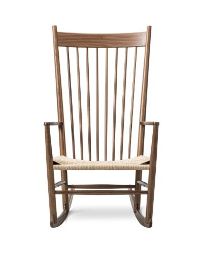 Fredericia Furniture 16000 J16 Wegner Gyngestol SH: 42 cm - Olieret Valnød/Naturfarvet Flet