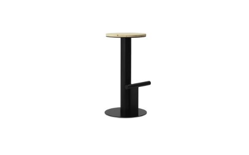Normann Copenhagen Pole Barstol H: 75 cm - Sort Stål/Fyrretræ