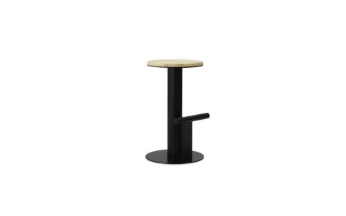 Normann Copenhagen Pole Barstol H: 65 cm - Sort Stål/Fyrretræ