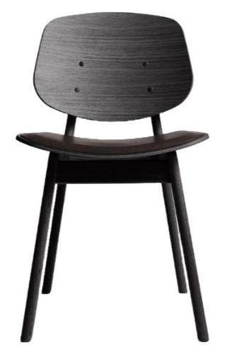 Ro Collection Pandora Spisebordsstol Sædepolstret  - Black Lacquered Oak/Standard Dark Brown