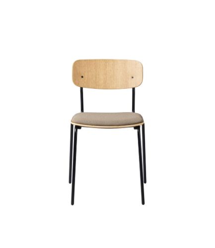 FDB Møbler J182 Holmen Stablestol 79,5x50 cm - Sort stål, Eg, Taupe 