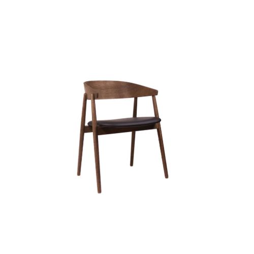 Andersen Furniture AC2 Stol  H: 74 cm - Bøg Røget Lak/Sort Læder 