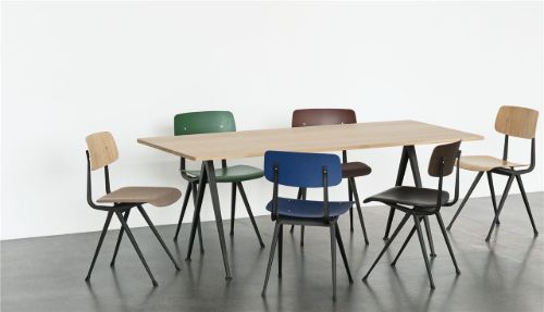 HAY Result Spisebordsstol  - Black Powder Coated Steel/Forrest Green Lacquered