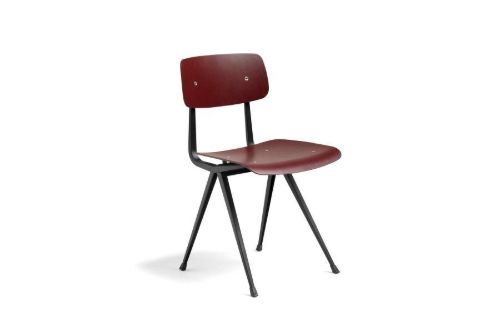 HAY Result Spisebordsstol  - Black Powder Coated Steel/Dark Brick Lacquered