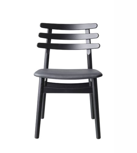 FDB Møbler J48 Stol Poul M. Volther Siddehøjde: 46 cm - Sort Læder/Sort Eg