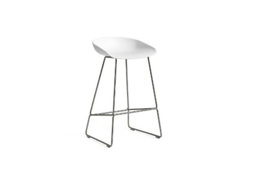 HAY AAS 38 Barstol Low  - Stainless Steel/White