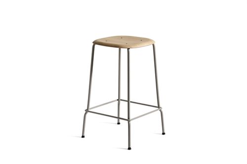 HAY Soft Edge 30 Low Barstol H. 65 cm - Soft Grey / Lacquered Oak